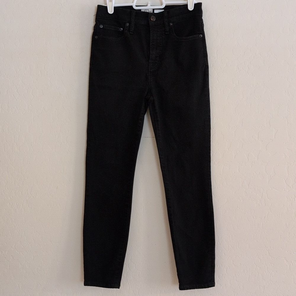 J. Crew 10" High Rise Toothpick Black Denim Skinny Legging Jeans - Size 26P